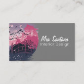 Carte De Visite Design d'intérieur en fleur foncée (Devant)