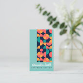 Carte De Visite design d'intérieur géométrique aux couleurs modern (Debout devant)