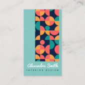 Carte De Visite design d'intérieur géométrique aux couleurs modern (Devant)