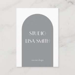Carte De Visite Design d'intérieur géométrique moderne gris