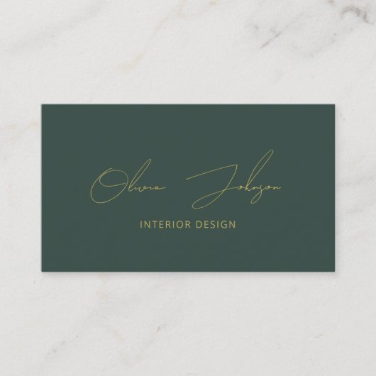 Carte de visite design d'intérieur Gold Green (Devant)