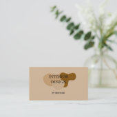 Carte De Visite Design d'intérieur minimalis beige (Debout devant)