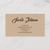 Carte De Visite Design d'intérieur minimalis beige (Dos)