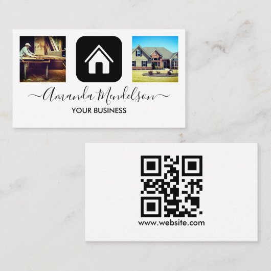 Carte De Visite design d'intérieur mobilier bâtiment agent immobi (Devant / Derrière)