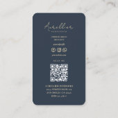 Carte De Visite Design d'intérieur moderne Architecte bleu foncé (Dos)