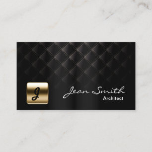 Carte De Visite Design d'intérieur moderne Black & Gold Architect