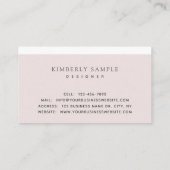 Carte De Visite Design d'intérieur Moderne Blanc Et Blanc Minimal (Dos)
