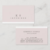 Carte De Visite Design d'intérieur Moderne Blanc Et Blanc Minimal (Devant / Derrière)