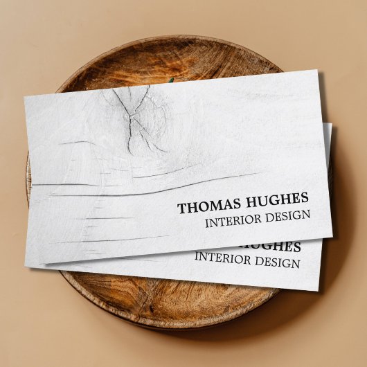 Carte De Visite Design d'intérieur moderne élégant gris Faux bois