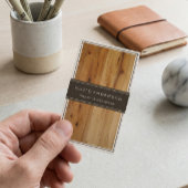 Carte De Visite Design d'intérieur moderne Grain de bois élégant
