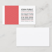 Carte De Visite Design d'intérieur moderne Red Chevron Motif (Devant / Derrière)