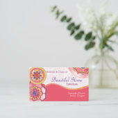 Carte De Visite Design d'intérieur Motif Lotus d'Asie (Debout devant)