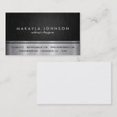 Carte De Visite Design d'intérieur noir et argenté professionnel (Devant / Derrière)