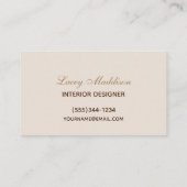 Carte De Visite Design d'intérieur professionnel à domicile (Dos)