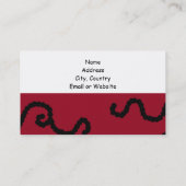 Carte De Visite Design d'intérieur rouge et noir classique (Dos)