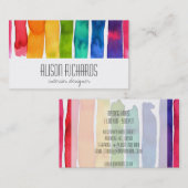 Carte De Visite Design d'intérieur simple couleur arc-en-ciel rayu (Devant / Derrière)