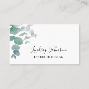 Carte De Visite Design d'intérieur vert Eucalyptus