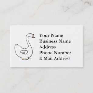 Carte De Visite Design d'oiseau blanc gracieux du cygne de dessin