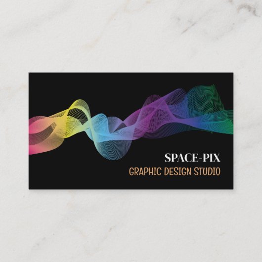 Carte De Visite Design d'onde graphique, graphiste (Devant)