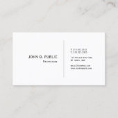 Carte De Visite Design élégant blanc élégant design sobre chic mod (Devant)