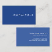 Carte De Visite Design élégant bleu créatif Design tendance Plain  (Devant / Derrière)
