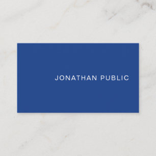 Carte De Visite Design élégant bleu créatif Design tendance Plain 