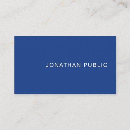 Carte De Visite Design élégant bleu créatif Design tendance Plain  (Devant)