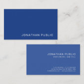 Carte De Visite Design élégant Blue Sleek Design tendance Plain Lu (Devant / Derrière)