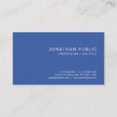 Carte De Visite Design élégant Blue Sleek Design tendance Plain Lu (Dos)