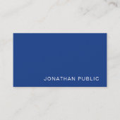 Carte De Visite Design élégant Blue Sleek Design tendance Plain Lu (Devant)