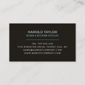 Carte De Visite Design élégant Cuisine, Cuisine & Bain Fitter (Dos)