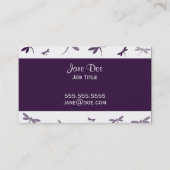 Carte De Visite Design élégant de libellules - Purple foncé (Devant)