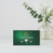 Carte De Visite Design élégant de Monogramme de Golf Customisé (Debout devant)