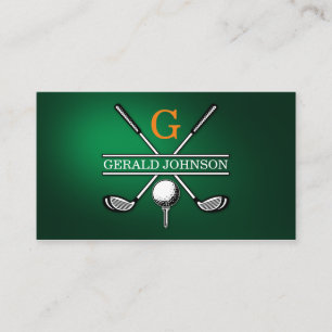 Carte De Visite Design élégant de Monogramme de Golf Customisé