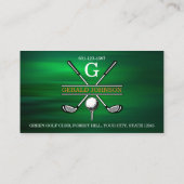 Carte De Visite Design élégant de Monogramme de Golf Customisé (Dos)