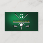 Carte De Visite Design élégant de Monogramme de Golf Customisé (Devant)
