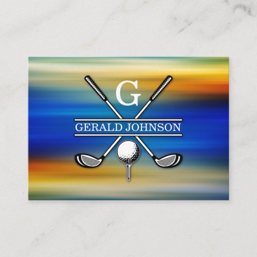 Carte De Visite Design élégant de Monogramme de Golf Customisé (Devant)