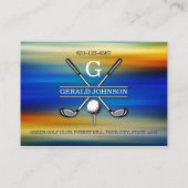 Carte De Visite Design élégant de Monogramme de Golf Customisé (Dos)