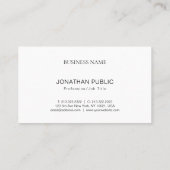 Carte De Visite Design élégant Design élégant Design moderne Plat  (Dos)