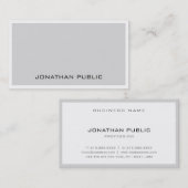 Carte De Visite Design élégant design gris blanc élégant minimalis (Devant / Derrière)