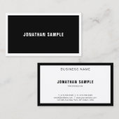 Carte De Visite Design élégant design moderne élégant noir blanc l (Devant / Derrière)