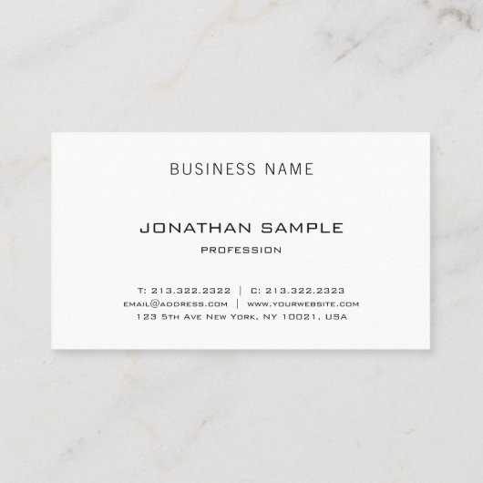 Carte De Visite Design élégant Design moderne Plat Professionnel (Dos)