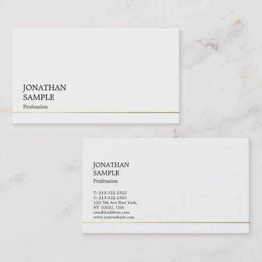 Carte De Visite Design élégant Design simple Moderne Cool moderne  (Devant / Derrière)