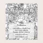 Carte De Visite Design élégant Doodé floral dessiné à la main (Intérieur déplié)
