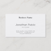 Carte De Visite Design élégant élégant élégant Silver Plain luxe é (Dos)