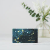 Carte De Visite Design élégant en marbre marine et or (Debout devant)