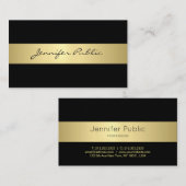 Carte De Visite Design élégant et créatif Gold Plain tendance luxe (Devant / Derrière)