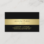 Carte De Visite Design élégant et créatif Gold Plain tendance luxe (Dos)