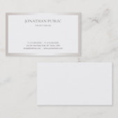Carte De Visite Design élégant et élégant professionnel Argent (Devant / Derrière)