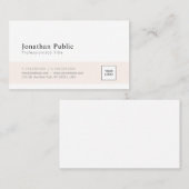 Carte De Visite Design élégant et moderne blanc élégant Ajouter vo (Devant / Derrière)